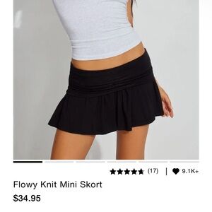 flowy knit mini skort/skirt from garage
